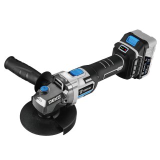 Amoladora Angular 125 mm 20 V Brushless con Batería 4,0 Ah y Cargador Deko DKAG20BL01-S2