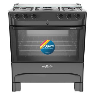 Cocina Supergas 5 Hornallas Negra con Termocupla y Encendido Enxuta CENX27250NG