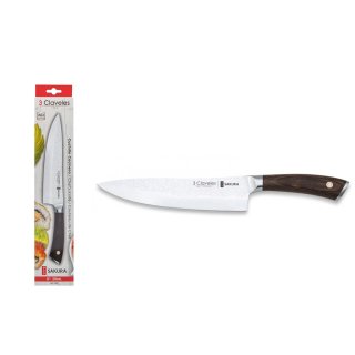Cuchillo Cocinero 8" (20 cm) Forjado Martillado Sakura 3 Claveles 1019
