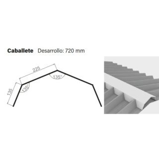 Cumbrera Caballete Tipo A Para Panel Isoroof ARMCO 3m