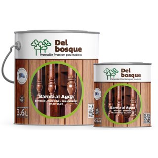 Barniz Al Agua Para Madera Brillante 0,9lt Del Bosque