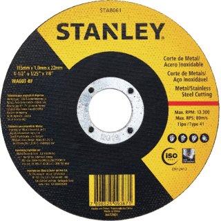 Disco de Corte para Metal 115mm 1.6mm Stanley STA8063