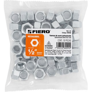 Tuercas Hexagonales 1/2'' Bolsa x 50 Fiero TUE-1/2