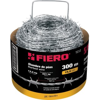 Alambre De Puas Acero Al Carbono Rollo 300mt Fiero
