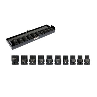 Juego 10 Bocallaves de Impacto Hexagonales 1/2" 10 a 22 mm Yato YT-1025