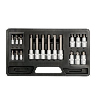 Juego de Bocallaves con Punta Torx 1/4" y 1/2" 18 Piezas Yato YT-7751
