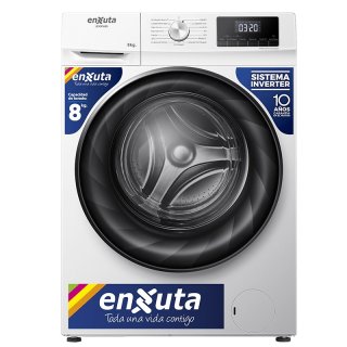 Lavarropa Automático Inverter Carga Frontal 8 kg Blanco Enxuta LENX1685