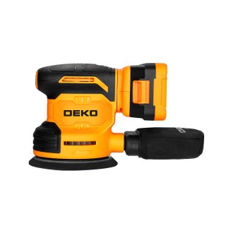 Lijadora Roto Orbital 5 Pulgadas 20V con Batería 1,5 Ah y Cargador Deko DKOS20Q1Y-S1