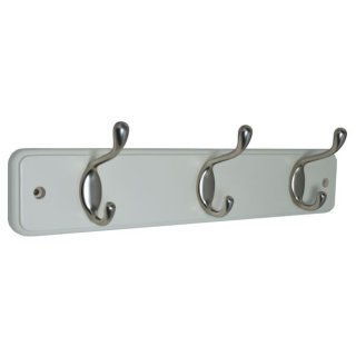 Perchero de Madera Blanca con 3 Perchas Dobles BEST VALUE