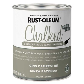 Pintura Tizada Gris Campestre Chalked Interior Rust Oleum 887ml