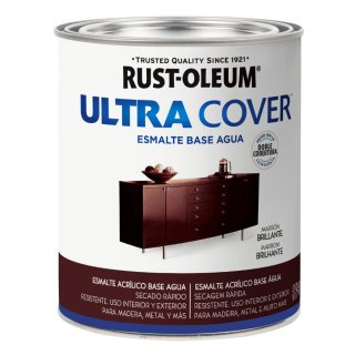 Esmalte Al Agua Marrón Brillante Ultra Cover Rust Oleum 946ml