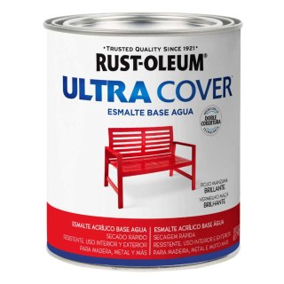 Esmalte Al Agua Rojo Manzana Brillante Ultra Cover Rust Oleum 946ml