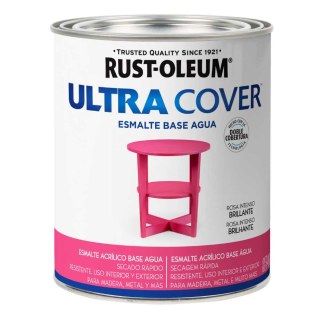 Esmalte Al Agua Rosa Intenso Brillante Ultra Cover Rust Oleum 946ml