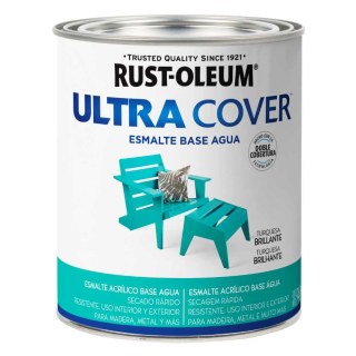 Esmalte Al Agua Turquesa Brillante Ultra Cover Rust Oleum 946ml