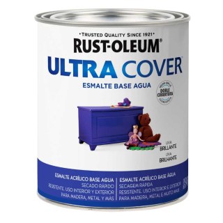 Esmalte Al Agua Violeta Uva Brillante Ultra Cover Rust Oleum 946ml