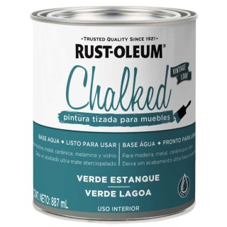 Pintura Tizada Verde Estanque Chalked Interior Rust Oleum 887ml