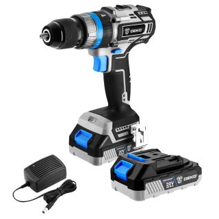 Taladro Percutor 13 mm 62 Nm 20V Brushless con 2 Baterías y Cargador Deko DKBL20ID02-S3