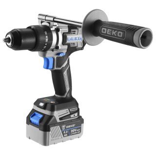 Taladro Percutor Alto Torque 1/2" 20V Brushless 2 Baterías y Cargador Deko DKBL20XP01S4