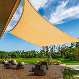 Toldo Vela Rectangular 4x5mt Beige Con Filtro UV 