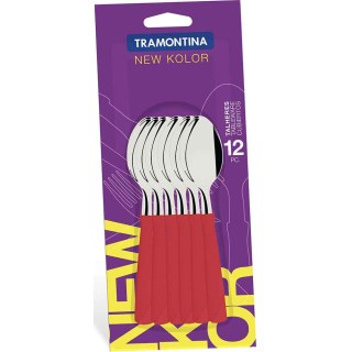 Juego 12 Cucharas De Té Tramontina New Kolor Rojo 23167/970