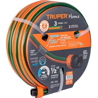 Manguera Reforzada 3 Capas 1/2'' 25mt Truper MAN-25X1/2RE