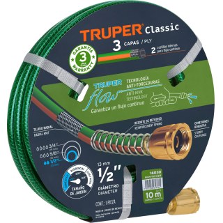 Manguera Reforzada 3 Capas 1/2'' 10mt Truper MAN-10X1/2R