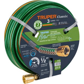 Manguera Reforzada 3 Capas 1/2'' 25mt Truper MAN-25X1/2R