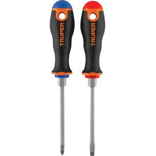 Juego 2 Destornilladores 3/16'' Comfortgrip Truper DUO-3/16X4B