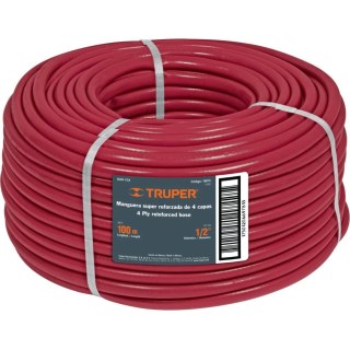 Manguera Super Reforzada 4 Capas 1/2'' 100mt Truper MAN-1/2X