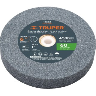 Rueda Recta Amolar 6'' Grano 60 Truper PIES-6160